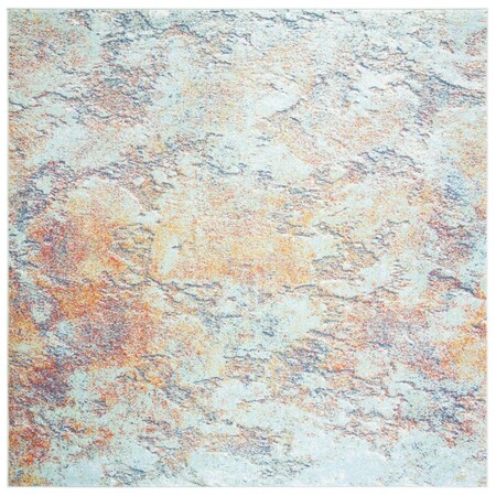 Safavieh 6 ft. 7 in. x 6 ft. 7 in. Prism Square Power Loomed Area RugCreme & Red PSM532A-7SQ